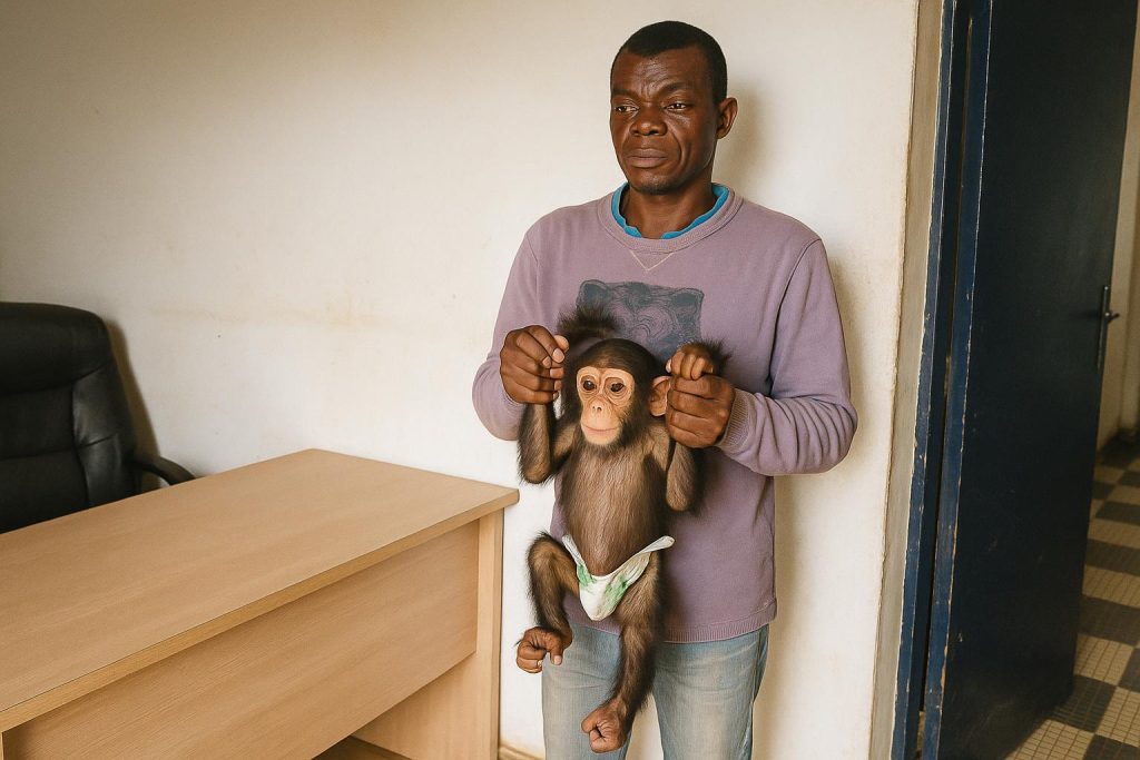 Bébé chimpanzé saisi : prison ferme à Madingou